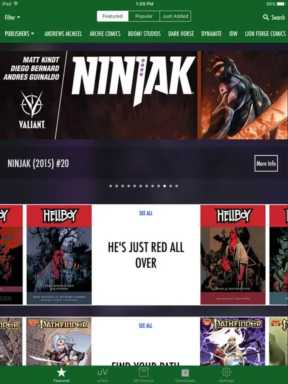 Capturas de pantalla de Comics Plus Library Edition iPad 