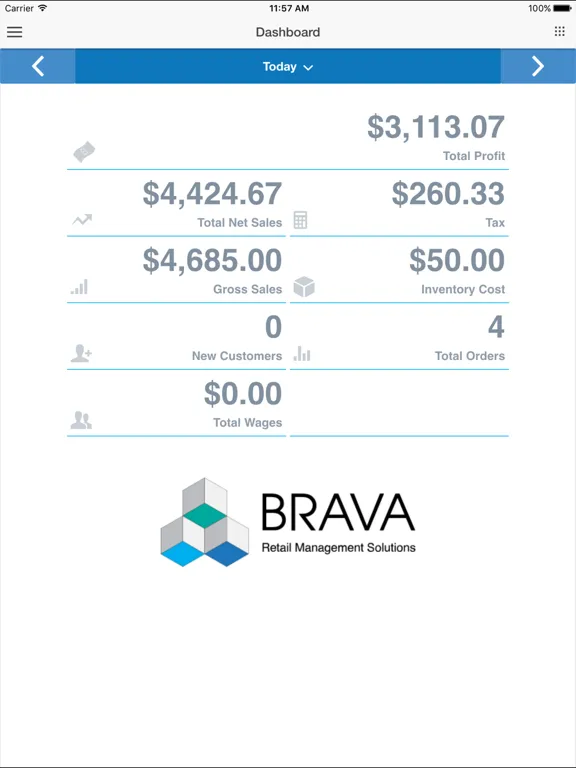 Brava BackOffice iPad  スクリーンショット