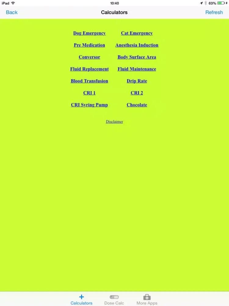 Veterinary Calculators iPad 应用截图