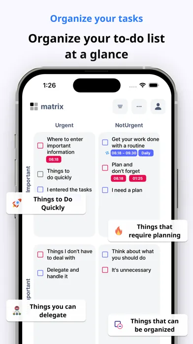 Tangkapan layar matrix - todo, task, priority