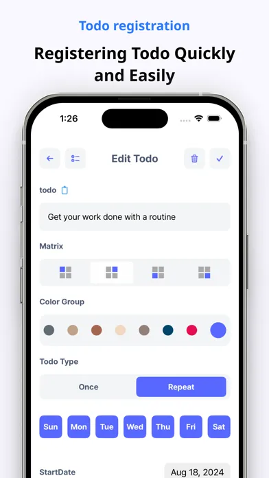 Tangkapan layar matrix - todo, task, priority