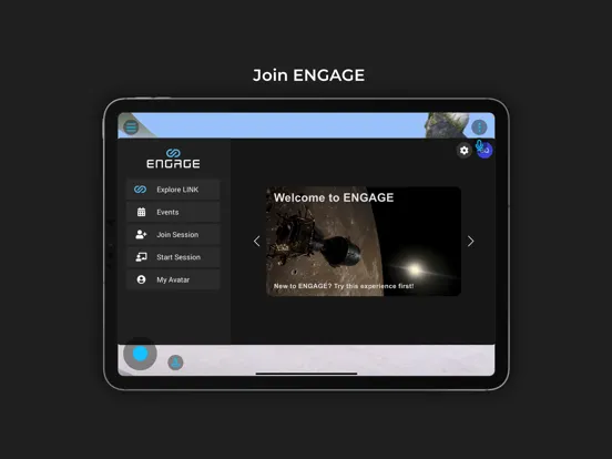 Ảnh chụp màn hình của ENGAGE Professional Metaverse iPad 