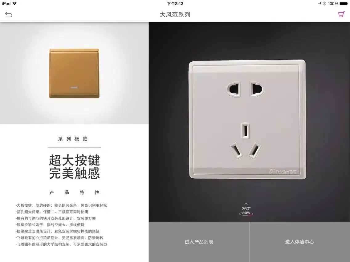 飞雕电器 iPad 应用截图