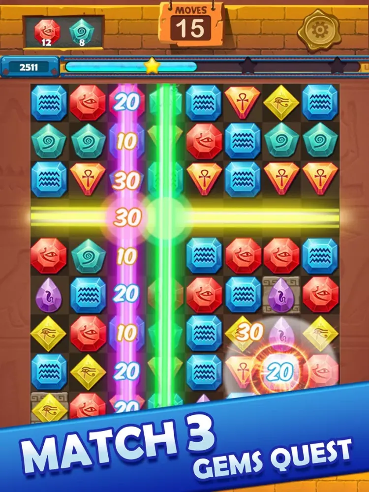 Gems Quest - Jewels Treasure iPad  Screenshots
