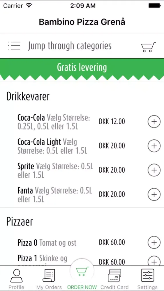 Capturas de tela do Bambino Pizza Grenå