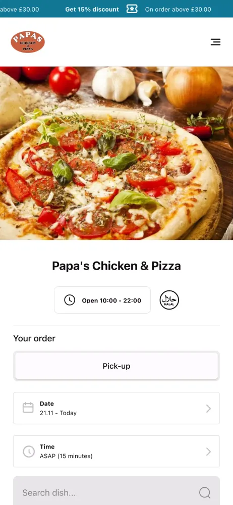 Ảnh chụp màn hình của Papa's Chicken & Pizza