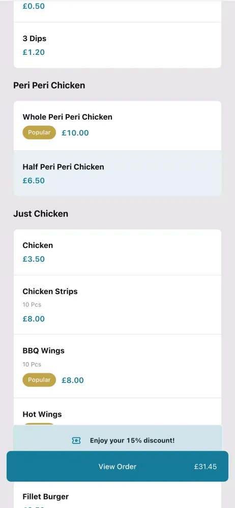 Ảnh chụp màn hình của Papa's Chicken & Pizza
