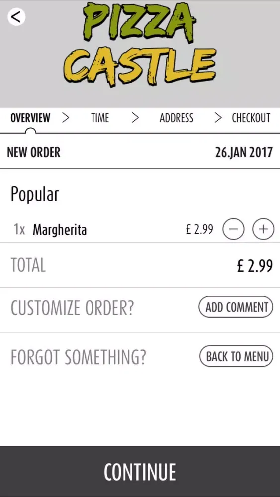 Tangkapan layar Pizza Castle Birmingham