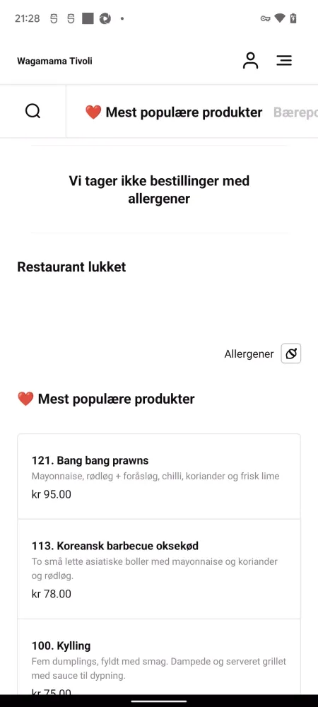 Tangkapan skrin Wagamama Takeaway