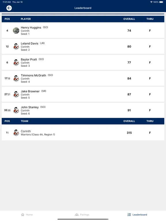 AHSAA Golf iPad  Screenshots