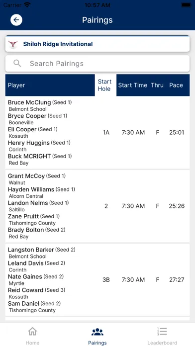 AHSAA Golf Screenshots