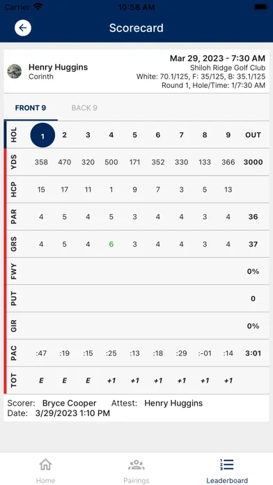 AHSAA Golf Screenshots