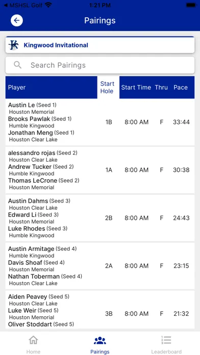 Capturas de pantalla de LHSAA Golf