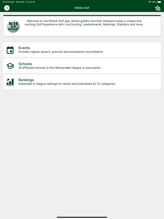 NH HS Golf iPad  Ekran Görüntüleri