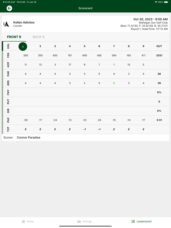 NH HS Golf iPad  Ekran Görüntüleri