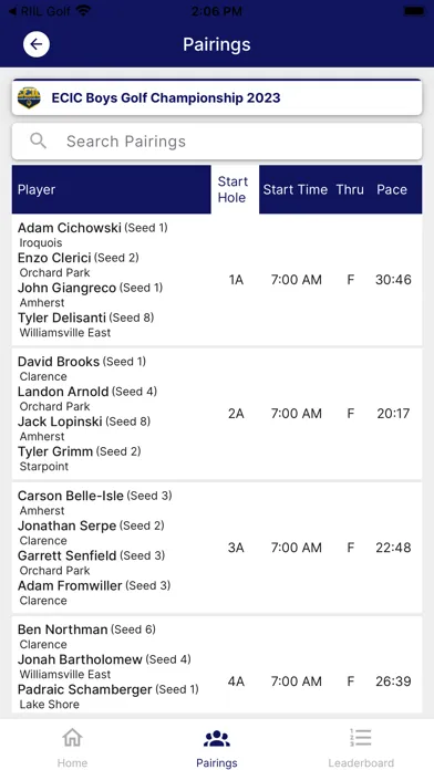 NYSPHSAA Golf سکرین شاٹس