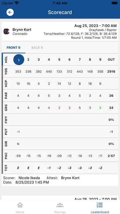 Capturas de tela do SD HS Golf