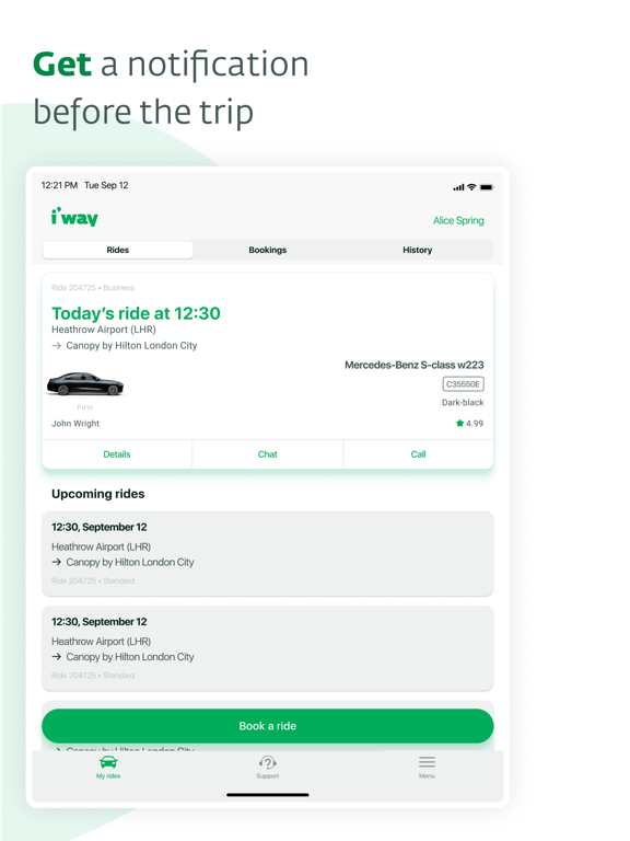 صور i'way: Airport Transfers iPad 
