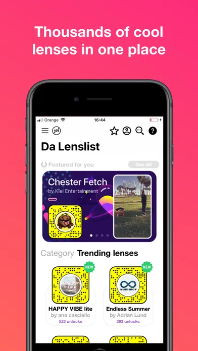 Da Lenslist - Filters & Lenses স্ক্রিনশট