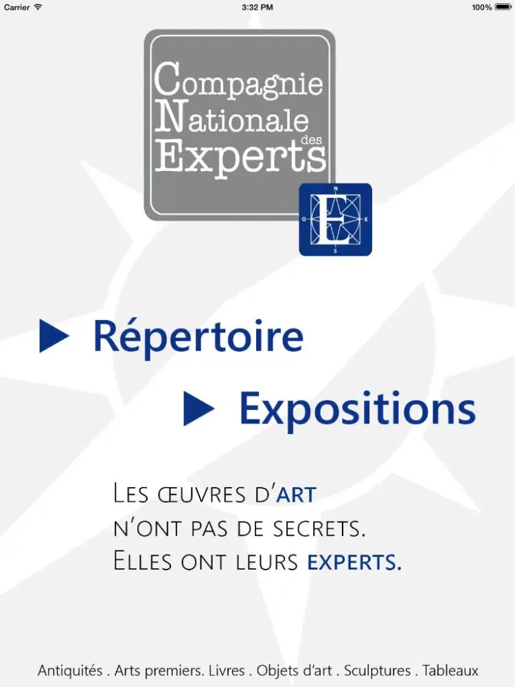 CNE Experts, l’application pratique et culturelle de la Compagnie Nationale des Experts iPad  स्क्रीनशॉट