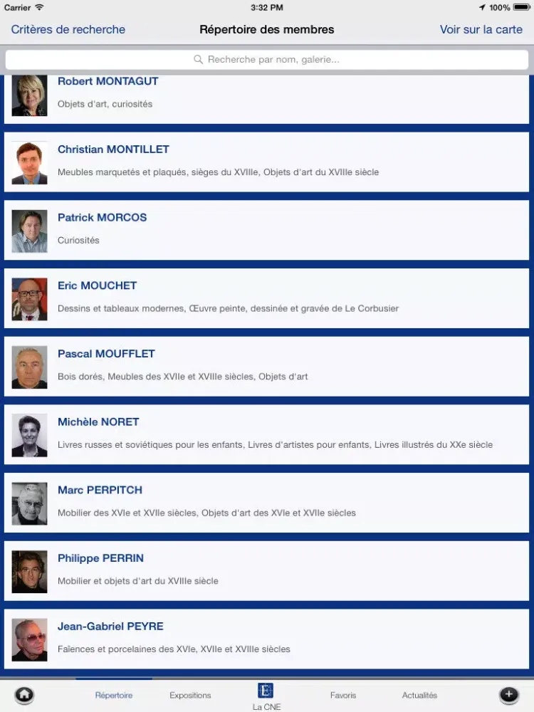 CNE Experts, l’application pratique et culturelle de la Compagnie Nationale des Experts iPad  स्क्रीनशॉट