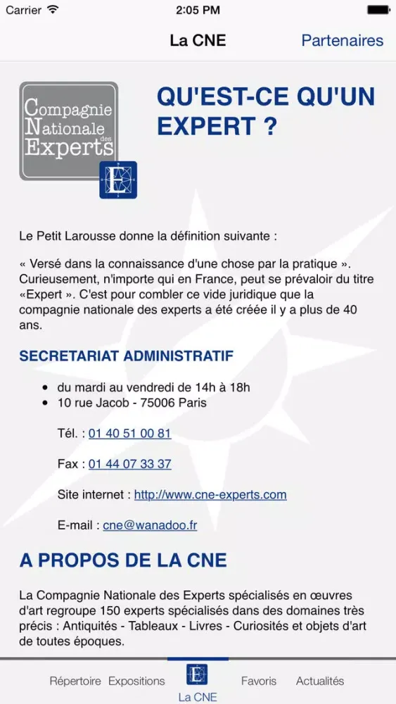 CNE Experts, l’application pratique et culturelle de la Compagnie Nationale des Experts स्क्रीनशॉट
