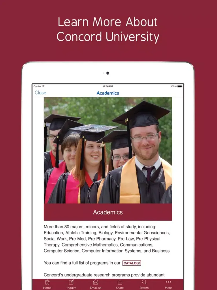 Concord University - Prospective Students App iPad 应用截图