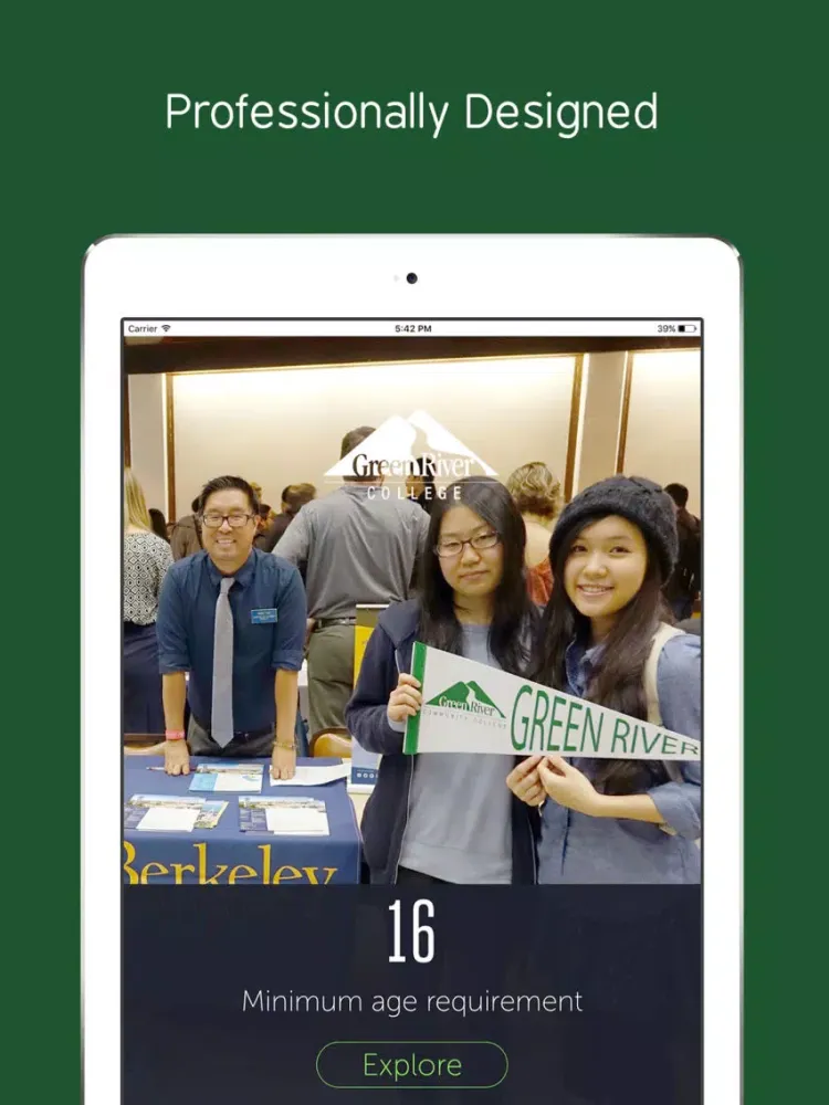 Capturas de tela do Green River College iPad 
