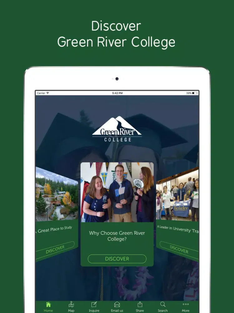 Capturas de tela do Green River College iPad 