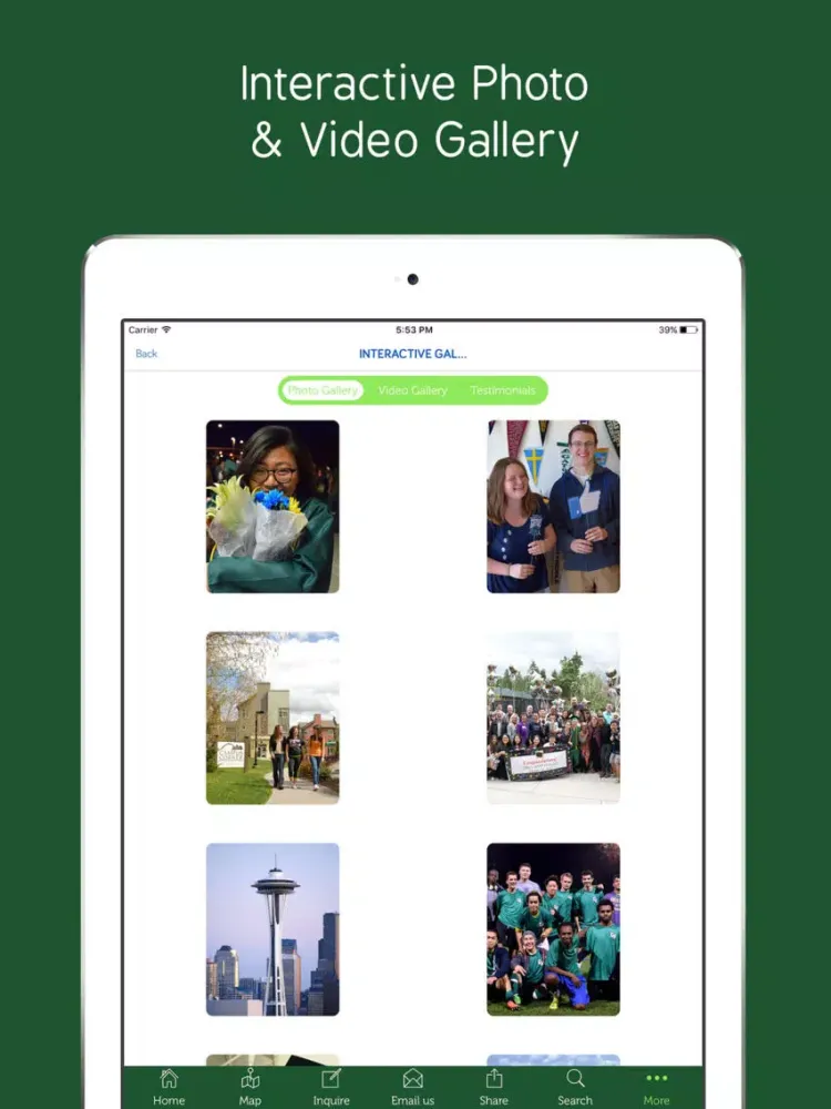 Capturas de tela do Green River College iPad 