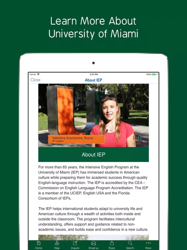 University of Miami IEP iPad  Screenshots