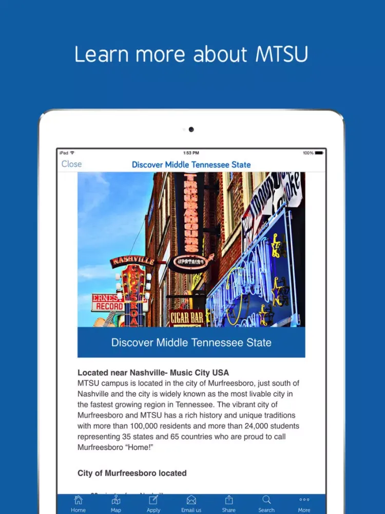 Middle Tennessee State University - Prospective International Students App iPad  سکرین شاٹس
