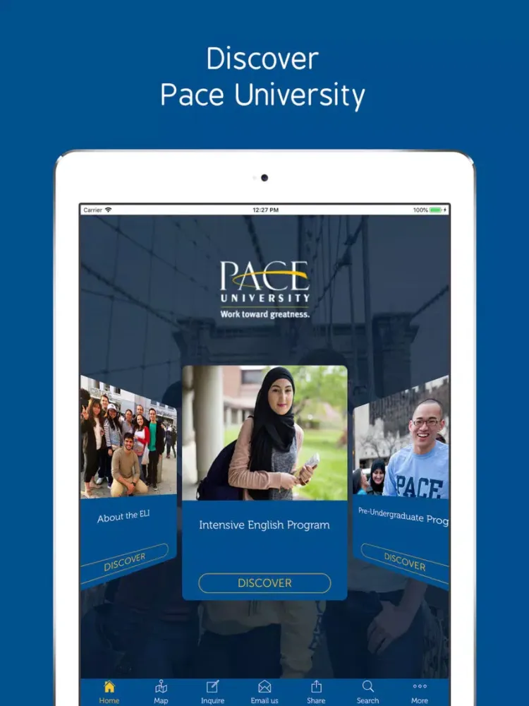 Tangkapan layar Pace University ELI iPad 