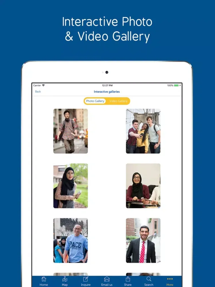 Tangkapan layar Pace University ELI iPad 
