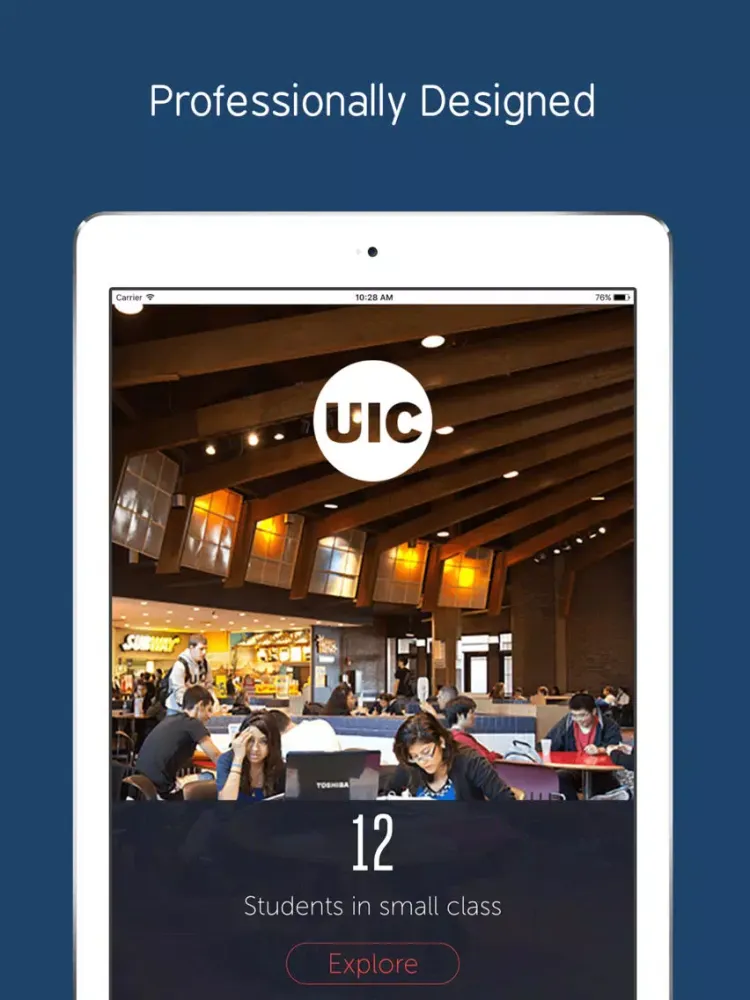 Tangkapan skrin University of Illinois Chicago iPad 