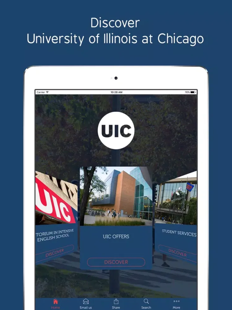 Tangkapan skrin University of Illinois Chicago iPad 