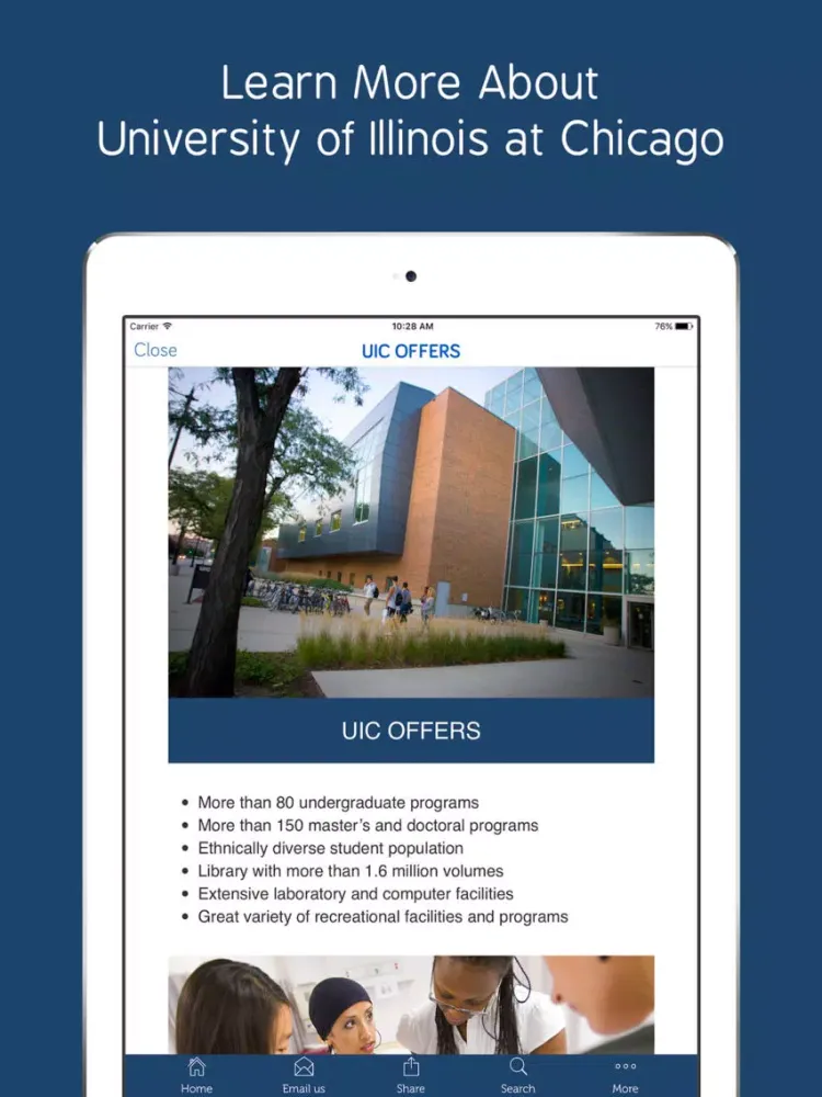 Tangkapan skrin University of Illinois Chicago iPad 
