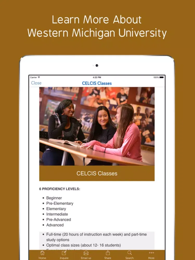 Скриншоты WMICH CELCIS Student App iPad 