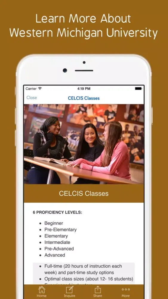 Скриншоты WMICH CELCIS Student App