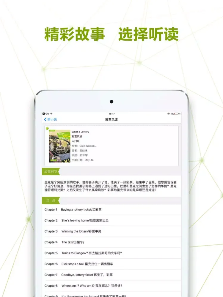 Capturas de tela do 剑桥英语小说馆-有声英文小说 iPad 