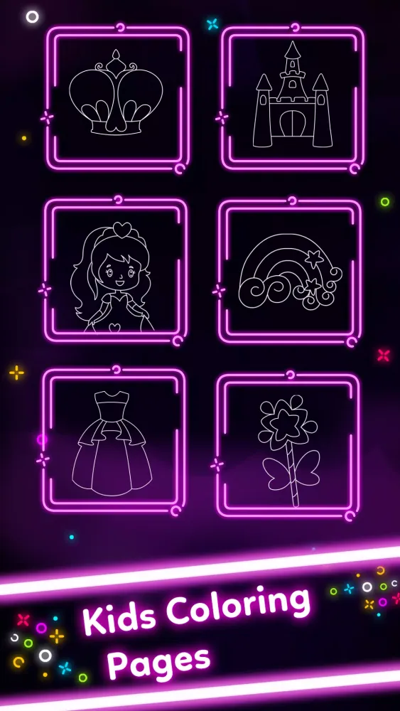 Kids Doodle Glow Coloring Game Screenshots
