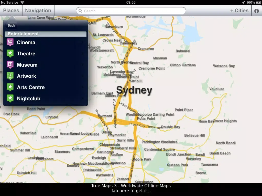 Sydney Offline Map & City Guide iPad  Screenshots
