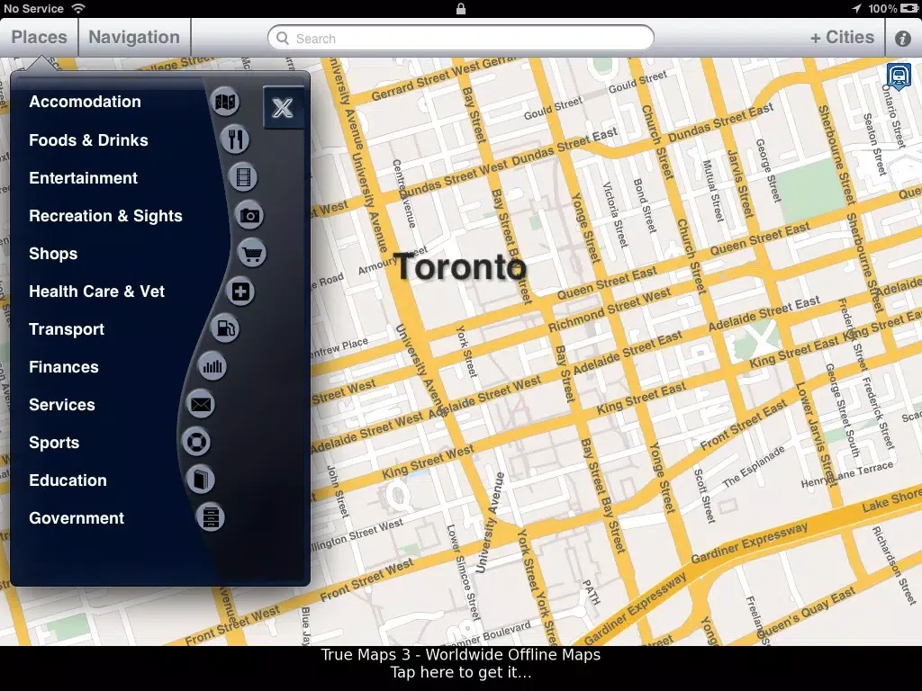 صور Toronto Offline Map & City Guide (w/metro!) iPad 