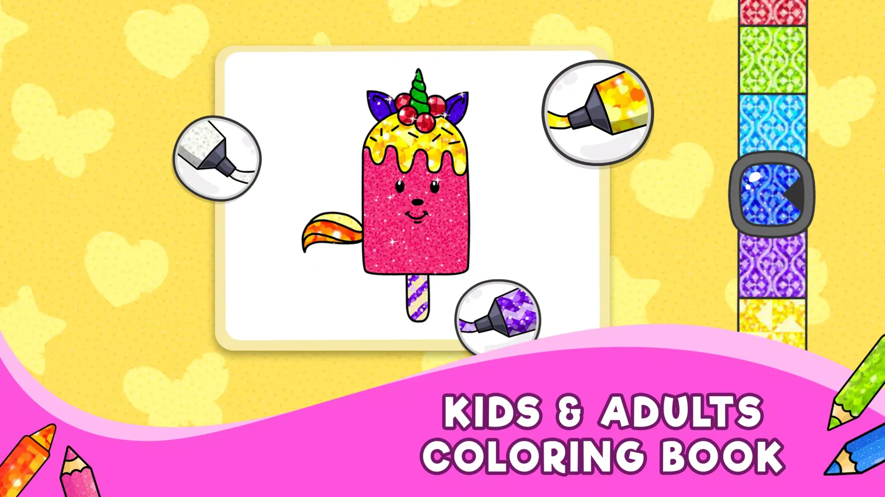 Unicorn Glitter Coloring Games Screenshots