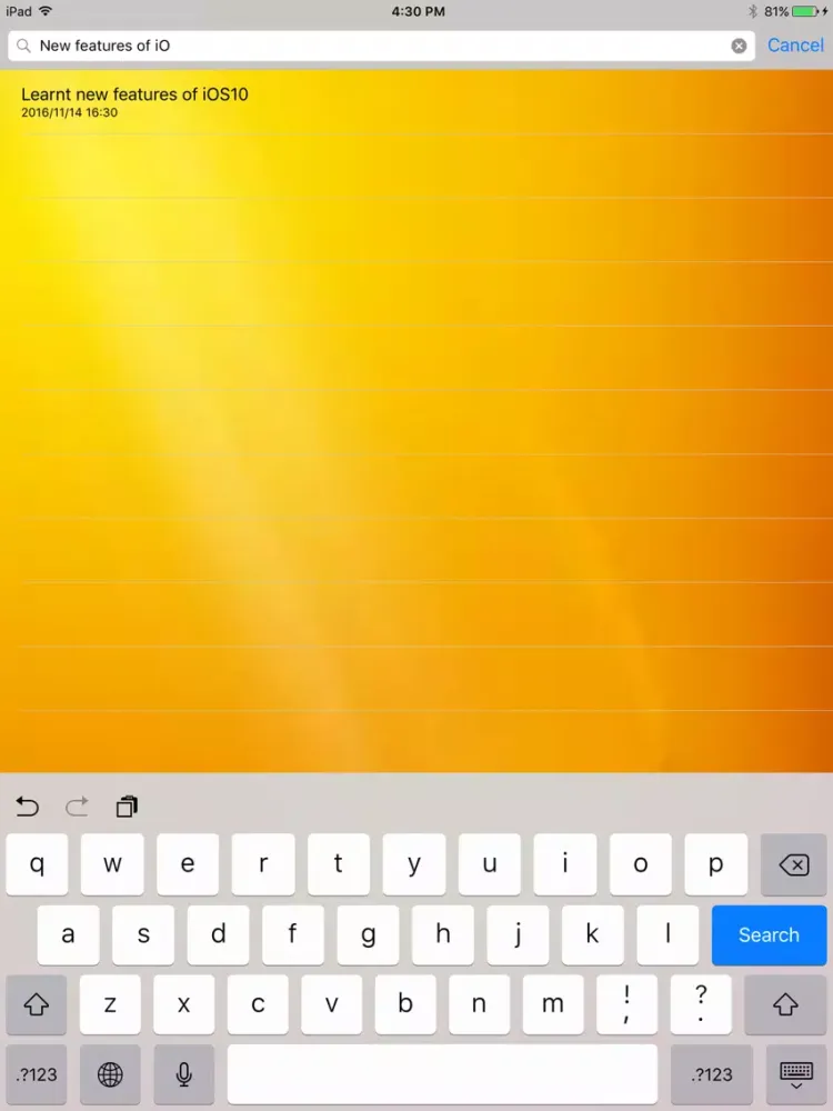 Ảnh chụp màn hình của Progress Log iPad 