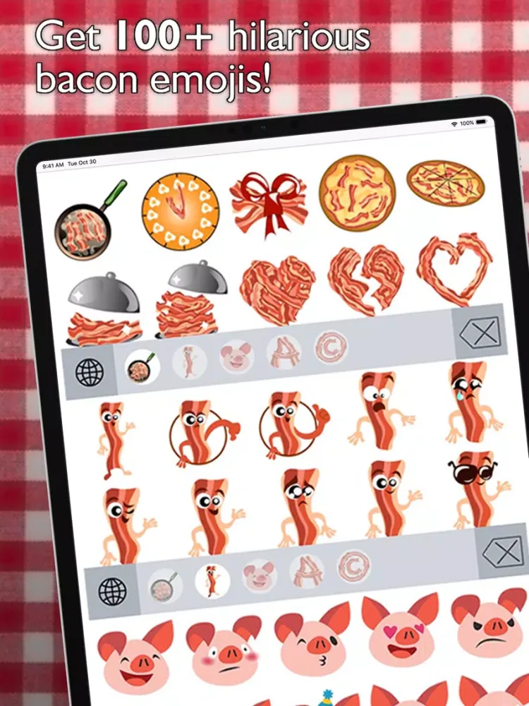 Скриншоты BaconMoji bacon emoji stickers iPad 