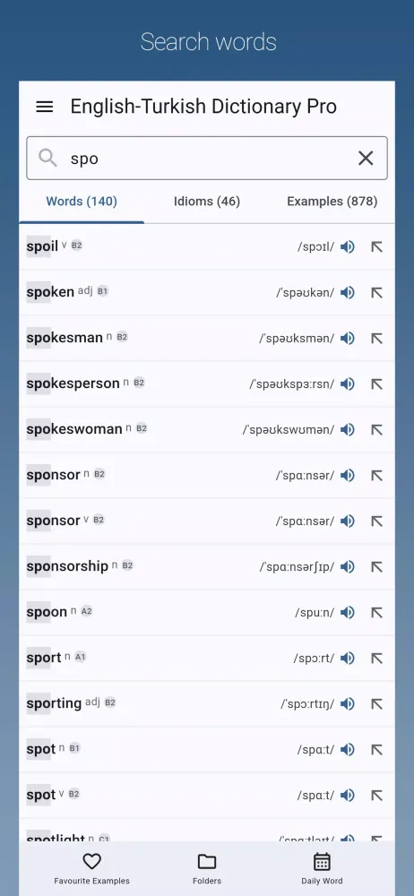 English-Turkish Dictionary Pro应用截图