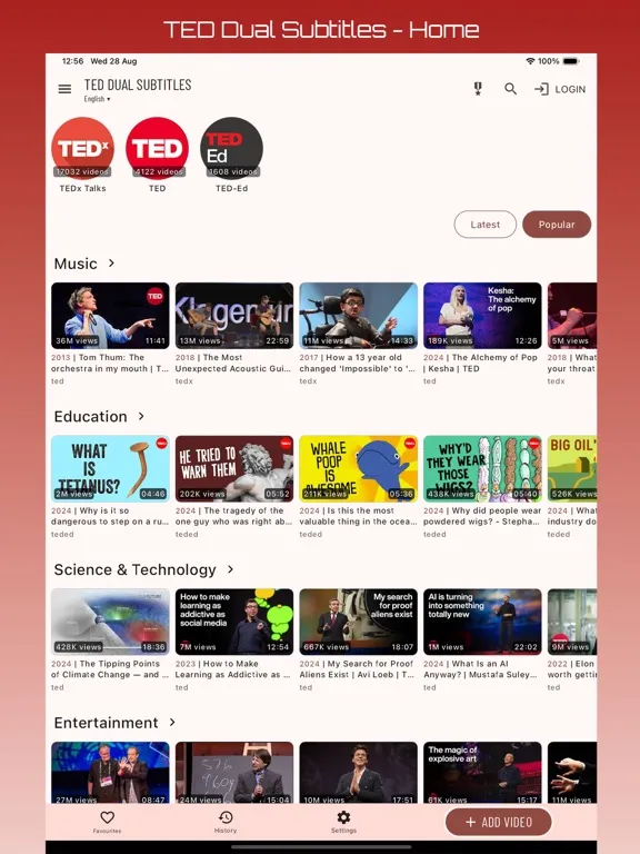 Zrzuty ekranu TED Dual Subtitles iPad 
