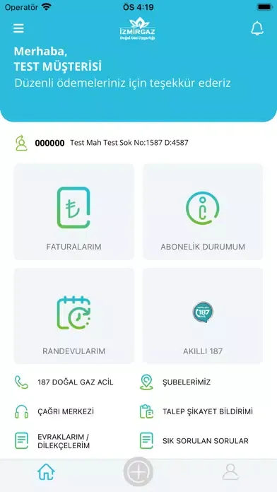 Capturas de tela do İzmir Doğal Gaz Mobil