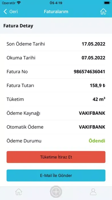 Capturas de tela do İzmir Doğal Gaz Mobil